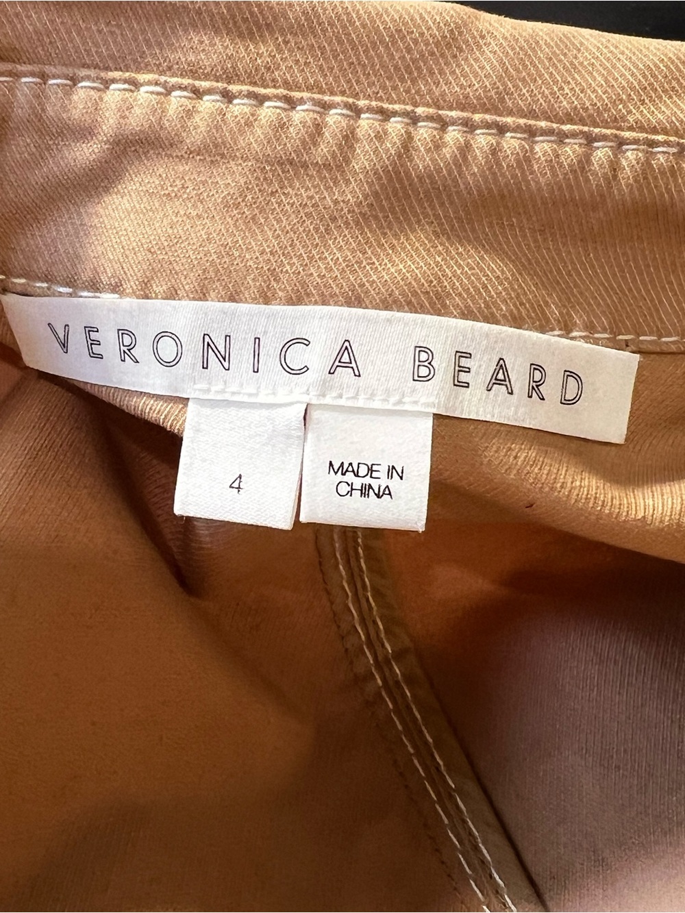 Veronica Beard Keswick Topstitch Cotton Khaki Utility Jacket Size-4 - Picture 10 of 12